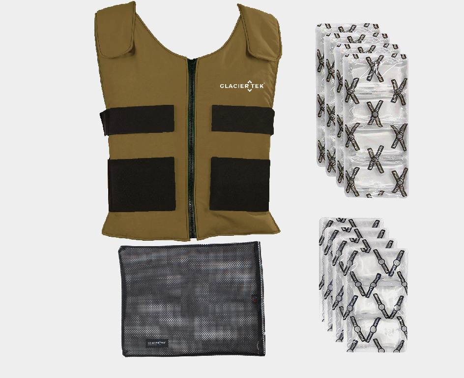 Sports Cool Vest with a Set of 8 Cooling Packs - Maintains 59 Degrees for up to 2.5 Hours