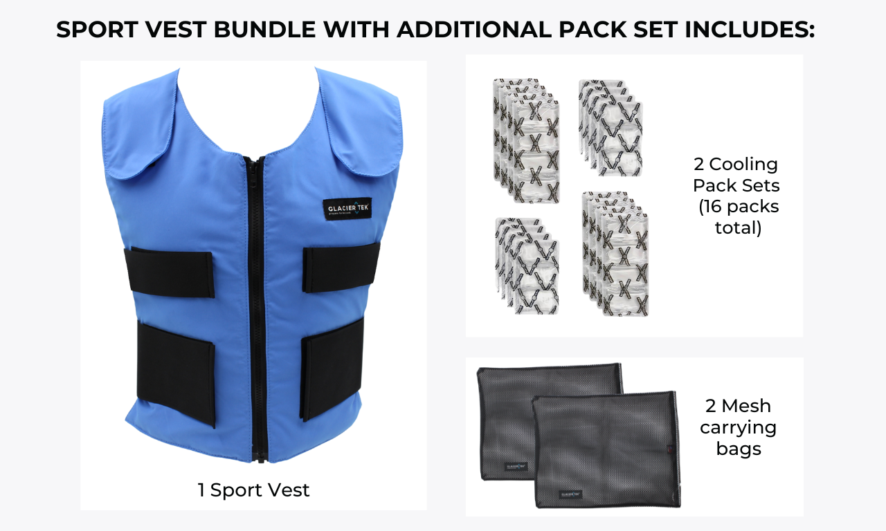 Sports Cooling Vest Set Bundle with Additional Pack Set