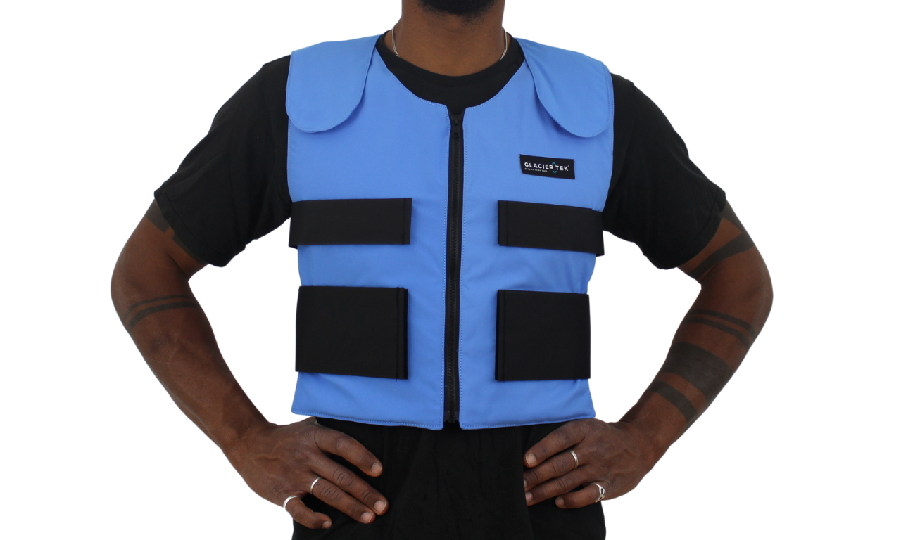 Sports Cool Vest with a Set of 8 Cooling Packs - Maintains 59 Degrees for up to 2.5 Hours