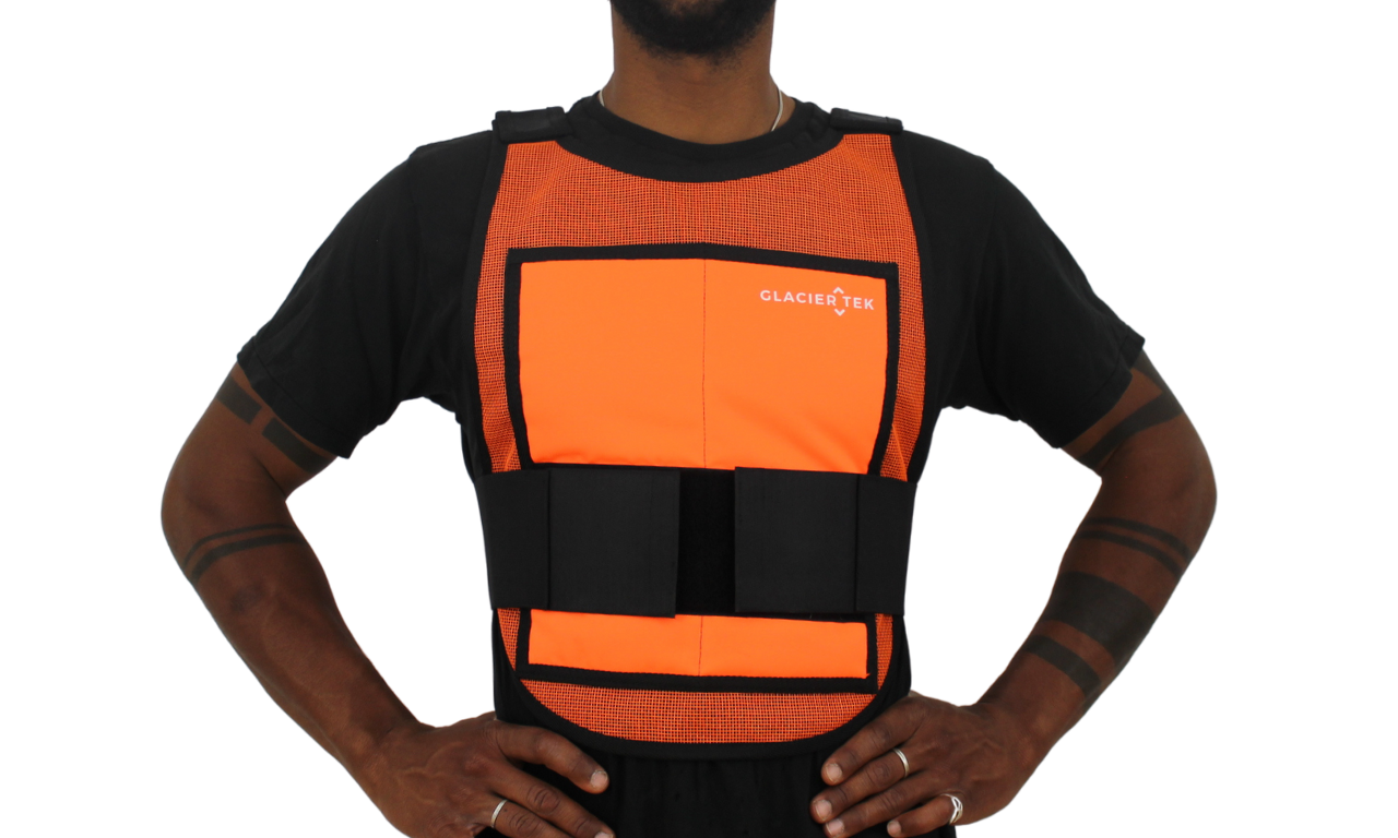Classic Body Cooling Vest with a set of 8 Non-Toxic Cooling Packs: Maintains 59 degrees for up to 2.5 Hours