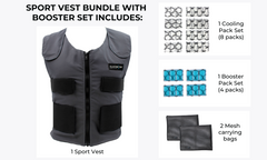 Sports Cooling Vest Set Bundle with Booster Pack Set