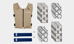 Banox® FR3 Vest Set Bundle in tan that includes Vest, GlacierPack Set, Spare Pack Set and two Mesh Bags